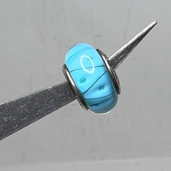 Pandora Turquoise Looking Glass Murano Charm - Picture 2 of 6